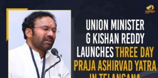 Bandi Sanjay Kumar, BJP Praja Ashirvad Yatra, kishan reddy, Kishan Reddy Launches Three Day Praja Ashirvad Yatra, Kishan Reddy Launches Three Day Praja Ashirvad Yatra In Telangana, Mango News, Praja Ashirvad Yatra, Praja Ashirvad Yatra In Telangana, Telangana, Union Culture and Tourism Minister, Union Minister G Kishan Reddy, Union Minister G Kishan Reddy Launches Three Day Praja Ashirvad Yatra, Union Minister G Kishan Reddy Launches Three Day Praja Ashirvad Yatra In Telangana