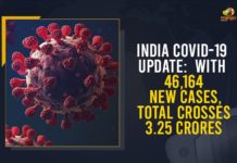 India COVID-19 Update: With 46,164 New Cases, Total Crosses 3.25 Crores Coronavirus Cases, coronavirus cases in india state wise, coronavirus cases in india today state wise, coronavirus cases india, coronavirus india, India Coronavirus, India Covid-19 Updates, New Confirmed Corona Cases, total corona cases in india today, total corona positive in india,mango news