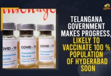 Government Aims To Vaccinate 100 % Population, Mango News, Massive Vaccination Drive To Aim 100 % Vaccination Of Hyderabad People, Somesh Kumar, Telangana Chief Secretary, Telangana CS, Telangana CS Somesh Kumar, Telangana Government, Telangana Government Begins Massive Vaccination Drive, Telangana Government Makes Progress Likely To Vaccinate 100 % Population Of Hyderabad Soon, Telangana govt to make Hyderabad 100% vaccinated city, Vaccinate 100 % Population Of Hyderabad In Next 15 Days