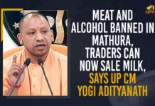 Adityanath imposes ban on meat liquor trade in Mathura, Adityanath orders liquor meat ban in Mathura, Backs Saints on Ban of Alcohol Meat in Mathura, Mango News, Mathura, Meat And Alcohol Banned In Mathura, Sale of meat liquor banned in Mathura, Traders Can Now Sell Milk, up cm yogi adityanath, UP CM Yogi Adityanath Bans Liquor And Meat In Mathura, Uttar Pradesh CM Yogi Adityanath, Uttar Pradesh CM Yogi Adityanath Bans Meat Alcohol Sales