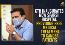 KTR Inaugurates New Sparsh Hospital Providing Free Medical Treatment To Cancer Patients KTR, KTR Inaugurates New Sparsh Hospital, KTR Inaugurates New Sparsh Hospital Providing Free Medical Treatment, KTR Inaugurates New Sparsh Hospital Providing Free Medical Treatment To Cancer Patients, KTR Inaugurates Sparsh Hospital, Mango News, Minister KTR inaugurating the new building of Sparsh Hospital, new building of Sparsh Hospital, New Sparsh Hospital, New Sparsh Hospital Providing Free Medical Treatment, New Sparsh Hospital Providing Free Medical Treatment To Cancer Patients, Sparsh Cancer Hospital inaugurated, Sparsh Hospital