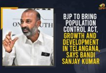 BJP To Bring Population Control Act, Growth And Development In Telangana, Says Bandi Sanjay Kumar Bandi Sanjay Kumar, Bandi Sanjay Kumar public meeting, BJP To Bring Population Control Act, BJP to bring population control bill in Telangana, BJP will bring population control act in Telangana, BJP will bring population control law, Growth And Development In Telangana, Mango News, Praja Sangram Yatra, Telangana Bharatiya Janata Party, Telangana BJP President, Uttar Pradesh Government