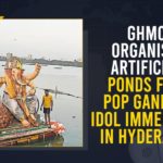 GHMC Organises Artificial Ponds For PoP Ganesh Idol Immersion In Hyderabad , Ban On Ganesh Immersion In Hussain Sagar, Court’s Ban On Ganesh Immersion In Hussain Sagar, Ganesh celebrations, Ganesh Chaturthi, Ganesh Chaturthi 2021, Ganesh Chaturthi Celebrations, Ganesh idols immersion report, Ganesh Immersion In Hussain Sagar, HC Refuses Immersion of PoP Ganesh Idols In Hussain Sagar, immersion of Ganesh idols, Mango News, PoP Ganesh Idols In Hussain Sagar, Report On Ganesh Immersion, Telangana HC, Telangana HC Refuses Immersion of PoP Ganesh Idols In Hussain Sagar