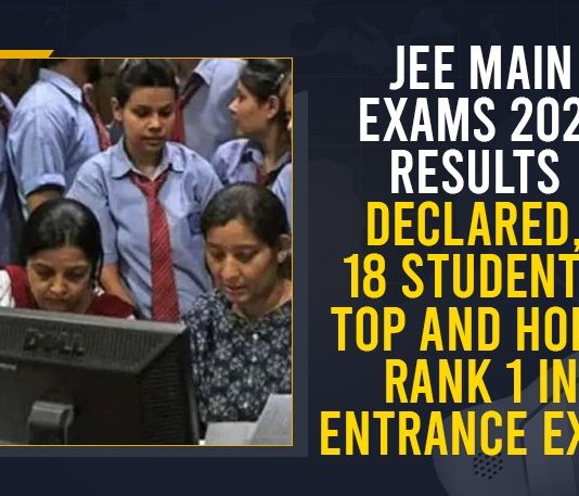 18 students share top rank in JEE-Main exam, 18 Students Top And Hold Rank 1 In Entrance Exam, JEE Main Exams 2021 Results, JEE Main Exams 2021 Results Declared, JEE Main Result 2021, JEE Main Result 2021 Declared, JEE main result 2021 Live Updates, jee main result 2021 topper, JEE Main Results 2021 Announced, JEE Main Toppers 2021, JEE Mains 2021 Result Phase 4, jee result 2021, JEE-Main result, Mango News