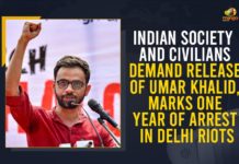 Indian Society And Civilians Demand Release Of Umar Khalid, Marks One Year Of Arrest In Delhi Riots Citizens Mark One Year of Umar Khalid’s Imprisonment, Citizens’ Collective Demands Umar Khalid’s Release, Civil society demands release of Umar Khalid, Delhi Riots, Delhi violence, Free Umar Khalid, Indian Society And Civilians Demand Release Of Umar Khalid, Mango News, North East Delhi Violence, One Year Of Arrest In Delhi Riots, One year of incarceration of rights defender Umar Khalid, Release Of Umar Khalid
