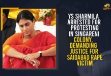 YS Sharmila Arrested For Protesting In Singareni Colony, Demanding Justice For Saidabad Rape Victim Demanding Justice For Saidabad Rape Victim, Mango News, Saidabad, saidabad 6 years girl, Saidabad horror, Saidabad Incident, Saidabad rape case, saidabad singareni colony news, Sharmila Demanded Govt to Compensate Family with Rs 10cr, Six-year-old girl allegedly raped, YS Sharmila Arrested For Protesting In Singareni Colony, YS Sharmila Visits Saidabad Child Family, YSR Telangana Party leader Sharmila