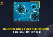 India Reports 34,403 New COVID-19 Cases In 24 Hours, Recovery Rate At 97.65 Percent Coronavirus Cases, coronavirus cases in india state wise, coronavirus cases in india today state wise, coronavirus cases india, coronavirus india, India Coronavirus, India Covid-19 Updates, New Confirmed Corona Cases, total corona cases in india today, total corona positive in india,mango news