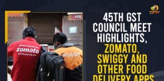 45th GST Council Meet, 45th GST Council Meet Highlights, 45th GST Council Meeting Outcome, Food aggregator apps like Zomato Swiggy to pay GST, GST Council Meet, GST Council Meet Highlights, GST Council Meeting 2021 Highlights, GST Council Meeting Highlights, Highlights from 1st physical GST Council meet, Mango News, Nirmala Sitharaman, Swiggy And Other Food Delivery Apps To Pay 5 % Tax, Tax reduction on life saving drugs, Union Finance Minister of India, Zomato, Zomato & Swiggy to pay GST but no new tax added