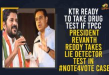 KTR initiates legal action against Opposition, KTR Ready To Take Drug Test, KTR Ready To Take Drug Test If TPCC President Revanth Reddy Takes Lie Detector Test In #Note4Vote Case, Mango News, PCC Chief Revanth Reddy Comments On Minister KTR, rahul gandhi, Revanth Reddy white challenge at KTR, Revanth throws white challenge against drug abuse, TPCC President Revanth Reddy, TPCC President Revanth Reddy Takes Lie Detector Test In #Note4Vote Case, TPCC Revanth Reddy On Drugs, Vote For Note Case