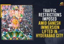 Ganapathi Immersion, Ganapathi Immersion Celebrations, Hussain Sagar, Hyderabad, Hyderabad Police Imposes Traffic Restrictions, Hyderabad Traffic Restrictions, Mango News, Restrictions Imposed Amid Ganesh Immersion Lifted In Hyderabad City, Telangana, Telangana Police Impose Traffic Restrictions, Traffic Restrictions Imposed Amid Ganesh Immersion Lifted In Hyderabad City, Traffic restrictions in Hyderabad, Traffic Restrictions In Khairatabad