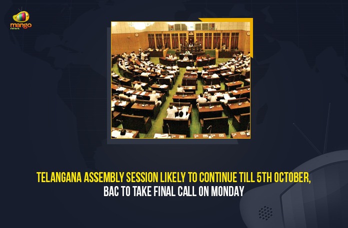 Telangana Assembly Session Likely To Continue Till 5th October, BAC To Take Final Call On Monday 2021 Telangana Assembly Session, BAC To Take Final Call On Monday, Mango News, Telangana Assembly Session, Telangana Assembly Session 2021, Telangana Assembly Session Adjourned to September 27th, telangana assembly session dates, Telangana Assembly Session Likely To Continue Till 5th October, telangana assembly session schedule 2021, Telangana Assembly Sessions News, Telangana Monsoon Assembly, Telangana Monsoon Assembly Session