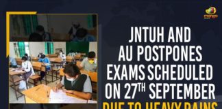 AU Postpones Exams Scheduled On 27th September Due To Heavy Rains, JNTUH And AU Postpones Exams Scheduled On 27th September Due To Heavy Rains, JNTUH Andhra University postpone exams, JNTUH Andhra University postpones exam, jntuh news about exams, jntuh news about exams today, JNTUH Postpones Exams Scheduled On 27th September Due To Heavy Rains, Mango News, Rain forecast, telangana b tech exams cancelled