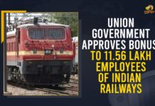 Union Government Approves Bonus To 11.56 Lakh Employees of Indian Railways Cabinet approves bonus for 11.5 lakh railway employees, Cabinet approves Productivity Linked Bonus to railway, festival bonus for Railway employees, Indian Railways 11 Lakh Employees to Get Bonus, Mango News, Productivity Linked Bonus to Railway Employees, Productivity Linked Bonus to Railway Employees for Financial Year 2020-21, Union Cabinet, Union Cabinet approves festival bonus for Railway employees, Union Cabinet approves Productivity Linked Bonus for non-gazetted Railway employees, Union Cabinet Approves Productivity Linked Bonus to Railway Employees for Financial Year 2020-21