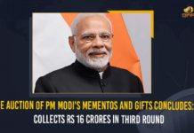 PM Modi’s Mementos And Gifts Auction Concludes: Collects Rs 16 Crores In Third Round PM Modi’s Mementos And Gifts Auction Concludes: PM Modi’s Mementos And Gifts Auction Collects Rs 16 Crores In Third Round, Mango News, Latest Breaking News 2021, Political News 2021, Politics Updates 2021, Mementos to PM Modi auctioned off, PM Mementos e auction Ends, PM Modi auctions gifts, E-auction of PM's mementos, Third edition of e-Auction of gifts