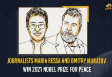 Journalists Maria Ressa And Dmitry Muratov Win 2021 Nobel Prize For Peace Journalists Maria Ressa And Dmitry Muratov, 2021 Nobel Prize For Peace, Mango News, Latest Breaking News 2021, 2021 Nobel Peace Prize, Nobel Peace Prize, nobel prize nominees 2021, nobel prize 2021 predictions, nobel peace prize 2020 winner, Journalists Maria Ressa, Novaja Gazeta Newspaper, 2021 Nobel Prize for Medicine, 2021 Nobel Prize for Physics