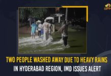 Two People Washed Away Due To Heavy Rains In Hyderabad Region, IMD Issues Alert Two People Washed Away Due To Heavy Rains In Hyderabad Region, IMD Issues Alert, Mango News, Latest Breaking News 2021, Today News Update, Meteorological Department, Telangana Breaking News, Telangana weather updates, Telangana Rains, Telangana Heavy Rainfall, telangana rain news today, telangana rainfall, Heavy Rainfall Predicted In Hyderabad, Heavy rains, Hyderabad Floods, Hyderabad Rains