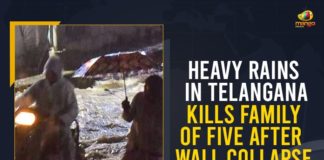 Heavy Rains In Telangana Kills Family Of Five After Wall Collapse, Mango News, Latest Breaking News 2021, Political News 2021, Telangana Breaking News 2021, Telangana Chief Minister K. Chandrashekar Rao, CM KCR announced ex gratia to victims family, Heavy Rains In Telangana, Hyderabad Heavy Rains, Wall Collapse in Telangana, Heavy Rains