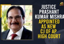 Justice Prashant Kumar Mishra Appointed As New CJ Of AP High Court Justice Prashant Kumar Mishra Appointed As New CJ Of AP High Court, Latest Breaking News 2021, Political News 2021, Andhra Pradesh Breaking News 2021, Justice Prashant Kumar Mishra, AP High Court, AP High Court New CJ, President of India Ram Nath Kovind, new Chief Justice of the Andhra Pradesh, AP High Court HC New CJ, Prashant Kumar Mishra, New Chief Justice of AP
