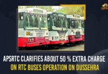 APSRTC Clarifies About 50 % Extra Charge On RTC Buses Operation On Dussehra andhra pradesh, Andhra Pradesh State Road Transport Corporation, APSRTC, APSRTC Clarifies About 50 % Extra Charge On RTC Buses, APSRTC Clarifies About 50 % Extra Charge On RTC Buses Operation On Dussehra, APSRTC to run 4000 spl buses to clear Dasara rush, dussehra, Excess bus charges only for special services, Hiked bus fares dampen Dasara festivities in AP, Mango News, RTC Buses Operation On Dussehra, RTC Fares Increased