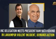 INC Delegation Meets President Ram Nath Kovind In Lakhimpur Violent Incident, Demands Action Cong delegation meets President, Congress delegation meets President, INC Delegation Meets President Ram Nath Kovind, INC Delegation Meets President Ram Nath Kovind In Lakhimpur Violent Incident, Lakhimpur Kheri Violence, Lakhimpur Kheri Violence Live Updates, Lakhimpur Violence, Lakhimpur Violent Incident, Mango News, Rahul Gandhi-led Congress delegation, Rahul Gandhi-led Congress delegation meets President Kovind