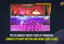 TRS Celebrates Twenty Years Of Formation, Conducts Plenary Meeting And Grand Event At HICC #KCR, CM KCR to be Elected as Party Chief Again, KCR set to emerge party president, Mango News, Stage set for TRS plenary today, TRS Party, TRS Party News, TRS Party Plenary Today, TRS Party Updates, TRS Plenary, TRS Plenary Meeting, TRS Plenary News, TRS plenary on Oct 25, TRS Plenary Updates, TRS plenary will stamp KCR’s complete authority on party, TRS will zoom in on party structure