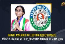 Badvel, Badvel By Election Result Live, Badvel By Election Result Live Counting, Badvel By-election Counting, Badvel By-election Results 2021, badvel election results 2021, By Election Result 2021 Live Updates, Bypoll Results 2021 LIVE Updates, Dasari Sudha Won in Badvel Assembly By-election, in Badvel Assembly By-election, Mango News, Votes Counting Live Updates, YSRCP Candidate Dasari Sudha Won, YSRCP Candidate Dasari Sudha Won in Badvel Assembly By-election