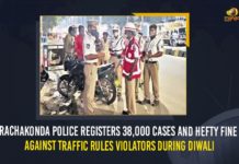Mango News, People violating traffic rules, Rachakonda police, Rachakonda Police Registers 38000 Cases And Hefty Fine Against Traffic Rules Violators, Rachakonda Police Registers 38000 Cases And Hefty Fine Against Traffic Rules Violators During Diwali, Rachakonda Traffic Police, traffic awareness among students, Traffic Rules, Traffic Rules Violators, Traffic Rules Violators During Diwali