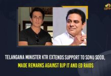 Bollywood Actor Sonu Sood, Central Government, KTR makes sensational comments on actor Sonu Sood, KTR’s sensational comments on Sonu Sood, Mango News, Sonu sood, Sonu Sood Made Remarks Against BJP, Sonu Sood Made Remarks Against BJP IT And ED Raids, Telangana Government, Telangana Minister KTR Extends Support To Sonu Sood, Telangana Minister KTR Extends Support To Sonu Sood Made Remarks Against BJP IT And ED Raids