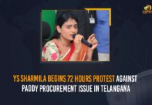 YS Sharmila Begins 72 Hours Protest Against Paddy Procurement Issue In Telangana KCR Protest Over Paddy Procurement, Mango News, Paddy procurement across Telangana, Paddy procurement In Telangana, Paddy procurement issue, Paddy Procurement Issue In Telangana, Paddy Procurement System, Telangana, YS Sharmila, YS Sharmila Begins 72 Hours Protest, YS Sharmila Begins 72 Hours Protest Against Paddy Procurement Issue, YS Sharmila Begins 72 Hours Protest Against Paddy Procurement Issue In Telangana
