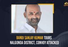 Bandi Sanjay Kumar Tours Nalgonda District, Convoy Attacked Bandi Sanjay Kumar, Bandi Sanjay Kumar Tours Nalgonda District, Bandi Sanjay Kumar Tours Nalgonda District Convoy Attacked, Central Government, farmers in Miryalaguda, Mango News, Paddy Procurement, Paddy Procurement Centers, Paddy procurement In Telangana, Paddy procurement issue, Paddy Procurement Issue In Telangana, Paddy Procurement System, procurement of paddy, protest against the BJP, Telangana Government