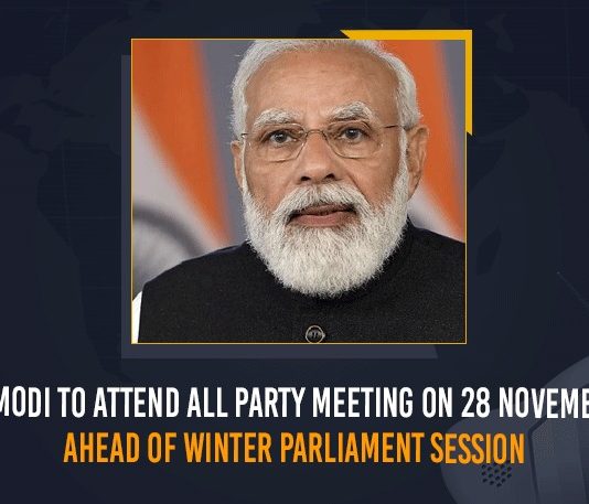 All party meet scheduled for Nov 28, All-party meet on November 28 ahead of Parliament session, All-party Meeting, Mango News, PM Modi, PM Modi likely to attend all-party meeting, PM Modi To Attend All Party Meeting On 28 November, PM Modi To Attend All Party Meeting On 28 November Ahead Of Winter Parliament Session, PM To Attend All-Party Meet On Sunday, Prime Minister Of India, Winter Parliament Session