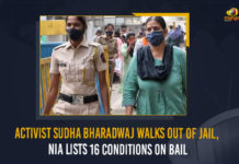 Activist Sudha Bharadwaj Walks Out Of Jail, Activist Sudha Bharadwaj Walks Out Of Jail NIA Lists 16 Conditions On Bail, Elgar case, Elgar Parishad case, FPJ Legal, Mango News, MangoNews, NIA Lists 16 Conditions On Bail, NIA’s Petition Challenging Sudha Bharadwaj’s Bail Orders, SC Rejects NIA Plea Challenging Sudha Bharadwaj Bail, Sudha Bharadwaj, Sudha Bharadwaj Elgar Parishad case, Sudha Bharadwaj Walks Out Of Jail, Sudha Bharadwaj’s Bail, Supreme Court rejects NIA