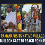 Andhra Pradesh, CJI NV Ramana Takes Bullock Cart Ride To Visit His Native village, CJI NV Ramana to visit his native village Ponnavaram, CJI NV Ramana to Visit Native village, CJI NV Ramana to Visit Native village Ponnavaram, CJI NV Ramana Visits His Native Village Ponnavaram, CJI NV Ramana Visits His Native Village Ponnavaram Andhra pradesh, CJI NV Ramana Visits His Native Village Ponnavaram Andhrapradesh, CJI Ramana takes bullock cart ride during a visit to native village, Mango News, NV Ramana Visits His Native Village Ponnavaram, Ponnavaram