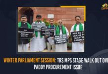 Winter Parliament Session: TRS MPs Stage Walk Out Over Paddy Procurement Issue bjp, CM KCR, Mango News, Mango News Telugu, Paddy logjam, Paddy Procurement, Paddy procurement issue, Paddy procurement issue in telangana, paddy procurement telangana, Parliament Sessions, Parliament Winter Sessions, Piyush Goyal, Piyush Goyal Sensational Comments Over Paddy Procurement, telangana, Telangana Chief Minister K Chandrasekhar Rao, telangana government, Telangana Latest News Updates, TRS, TRS Party, Union Minister Piyush Goyal, Union Minister Piyush Goyal Sensational Comments Over Paddy Procurement