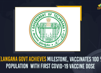 Telangana Govt Achieves Milestone, Vaccinates 100 % Population With First COVID-19 Vaccine Dose,Mango News,COVID-19 Vaccine Updates,COVID-19 Vaccine,Telangana Completes Administering 1st COVID Vaccine Dose To All Eligible Citizens,Leading Covid fight: Telangana 1st large state to achieve 100% first-dose vaccination,Telangana inoculates 100% of its population with first COVID-19 Vaccine Dose, Telangana,Telangana Government,COVID-19 vaccination in Telangana,Coronavirus Omicron LIVE Updates,100% Covid Vaccine First Doses Administered In Telangana State