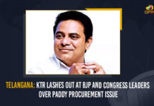Telangana: KTR Lashes Out At BJP And Congress Leaders Over Paddy Procurement Issue Bandi Sanjay Kumar, Chalmeda Lakshmi Narasimha Rao, issue of Paddy procurement, KTR, KTR Lashes Out At BJP, KTR Lashes Out At BJP And Congress Leaders, KTR Lashes Out At BJP And Congress Leaders Over Paddy Procurement Issue, KTR lashes out at BJP MP D Arvind, KTR Over Paddy Procurement Issue, Mango News, MangoNews, Paddy Procurement, Paddy procurement issue, Paddy Procurement Issue In Telangana, paddy procurement telangana, Piyush Goyal, Telangana, TPCC President Ravanth Reddy, Union Minister Piyush Goyal, vaccine procurement