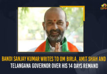 Bandi Sanjay Kumar Writes To Om Birla, Amit Shah And Telangana Governor Over His 14 Days Remand amit shah, Bandi Sanjay Kumar, Bandi Sanjay Kumar Writes To Om Birla, Bandi Sanjay Kumar Writes To Om Birla Amit Shah And Telangana Governor Over His 14 Days Remand, BJP Calls For 14 Days Statewide Protest, Mango News, President Bandi Sanjay, President of the Bharatiya Janata Party, telangana bjp, Telangana BJP Chief Bandi Sanjay Arrested, Telangana Governor, Telangana State BJP president Bandi Sanjay sent to 14 days