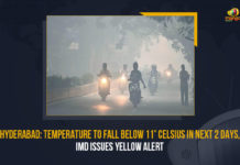 Hyderabad: Temperature To Fall Below 11° Celsius In Next 2 Days, IMD Issues Yellow Alert Hyderabad Temperature To Fall Below 11° Celsius In Next 2 Days IMD Issues Yellow Alert, Temperature To Fall Below 11° Celsius In Next 2 Days In Hyderabad, IMD Issues Yellow Alert, IMD Issues Yellow Alert For Hyderabad, IMD Issues Yellow Alert For Telangana, The Indian Meteorological Department Hyderabad forecasted low temperature for the next few days, The Indian Meteorological Department, IMD issued a five day yellow alert in Hyderabad, IMD issues yellow warning for Telangana, Weather update, Telangana Weather update, Mango News, Telangana weather report, telangana weather updates, telangana weather Latest updates, Yellow Alert For Telangana,