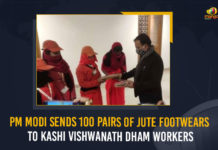 PM Narendra Modi Sends 100 Pairs Of Jute Footwear For Kashi Vishwanat Dham Workers, PM Narendra Modi, Prime Minister Narendra Modi, Modi sends 100 pairs of jute footwear, Kashi Vishwanat Dham Workers, Kashi Vishwanat Dham, Workers, 100 pairs of jute footwear, 100 pairs, jute footwear, Narendra Modi, Modi's gift to Kashi Vishwanat Dham Workers, Modi gift, Modi heartwarming gesture, PM Modi heartwarming gesture, Mango News,