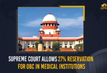 Supreme Court Allows 27% Reservation For OBC In Medical Institutions Supreme Court Allows 27% Reservation For OBC In Medical Institutions, Supreme Court, SC Allows 27% Reservation For OBC In Medical Institutions, SC allows 27% quota for OBC, Sc Says 27% quota for OBC, 27% Reservation For OBC, 27% Reservation For OBC In Medical Institutions, Mango News, Other Backward Class, OBC Reservation, OBC Reservation Latest News, OBC Reservation Latest Updates, Medical Institutions, National Eligibility Entrance Test, NEET,