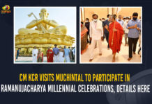CM KCR Visits Muchintal To Participate In Ramanujacharya Millennial Celebrations Details Here CM KCR Visits Muchintal To Participate In Ramanujacharya Millennial Celebrations, CM KCR Visits Muchintal, Ramanujacharya Millennial Celebrations, Telangana, Telangana CM KCR, Telangana CM KCR To Participate In Ramanujacharya Millennial Celebrations, Ramanujacharya Millennial Celebrations In Telangana, Ramanujacharya Millennial Celebrations In Muchintal, K Chandrasekhar Rao, Prime Minister of India is set to inaugurate Statue of Equality in Hyderabad on the 5th of February, Statue Of Equality Inauguration Event, Statue Of Equality Inauguration Event Latest News, Statue Of Equality Inauguration Event Latest Updates, Statue Of Equality Inauguration Event Live Updates, 216 feet tall statue of 11th-century reformer and Vaishnavite saint Ramanujacharyulu, Statue Of Equality, Mango News, Statue Of Equality Inauguration Event In Telangana, Statue Of Equality Inauguration Event In Shamshabad, Statue of Equality is located in a 45-acre complex at Shamshabad, 45-acre complex, 216 feet tall statue, 216 feet tall statue of Vaishnavite saint Ramanujacharyulu, Vaishnavite saint Ramanujacharyulu, 216 feet tall statue would be a major highlight of Hyderabad,