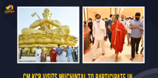CM KCR Visits Muchintal To Participate In Ramanujacharya Millennial Celebrations Details Here CM KCR Visits Muchintal To Participate In Ramanujacharya Millennial Celebrations, CM KCR Visits Muchintal, Ramanujacharya Millennial Celebrations, Telangana, Telangana CM KCR, Telangana CM KCR To Participate In Ramanujacharya Millennial Celebrations, Ramanujacharya Millennial Celebrations In Telangana, Ramanujacharya Millennial Celebrations In Muchintal, K Chandrasekhar Rao, Prime Minister of India is set to inaugurate Statue of Equality in Hyderabad on the 5th of February, Statue Of Equality Inauguration Event, Statue Of Equality Inauguration Event Latest News, Statue Of Equality Inauguration Event Latest Updates, Statue Of Equality Inauguration Event Live Updates, 216 feet tall statue of 11th-century reformer and Vaishnavite saint Ramanujacharyulu, Statue Of Equality, Mango News, Statue Of Equality Inauguration Event In Telangana, Statue Of Equality Inauguration Event In Shamshabad, Statue of Equality is located in a 45-acre complex at Shamshabad, 45-acre complex, 216 feet tall statue, 216 feet tall statue of Vaishnavite saint Ramanujacharyulu, Vaishnavite saint Ramanujacharyulu, 216 feet tall statue would be a major highlight of Hyderabad,