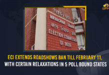 ECI Extends Roadshows Ban Till February 11, With Certain Relaxations In 5 Poll Bound States ECI Extends Roadshows Ban Till February 11 With Certain Relaxations In 5 Poll Bound States, ECI Extends Roadshows Ban Till February 11, ECI Extends Roadshows Ban, Roadshows Ban Till February 11, Assembly elections 2022, Assembly elections 2022 Latest News, Assembly elections 2022 Latest Updates, 5 Poll Bound States, Uttar Pradesh, Uttarakhand, Goa, Punjab, Manipur, Election Commission of India, Election Commission of India Extends Roadshows Ban Till February 11, Roadshows Ban, Roadshows Ban In 5 Poll Bound States, Mango News, Assembly elections In 5 Poll Bound States, Coronavirus, coronavirus India, Coronavirus Updates, COVID-19, COVID-19 Live Updates, Covid-19 New Updates,