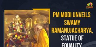 Hyderabad PM Modi Unveils Statue Of Equality Participates In Ramanujacharya Millennial Celebrations, PM Modi Unveils Statue Of Equality, PM Modi Participates In Ramanujacharya Millennial Celebrations, Prime Minister Narendra Modi, Prime Minister Narendra Modi Participates In Ramanujacharya Millennial Celebrations, Narendra Modi Participates In Ramanujacharya Millennial Celebrations, Prime Minister Narendra Modi unveils the 216 feet tall Statue of Equality, 216 feet tall Statue of Equality, 216 feet tall Statue, Mango News, PM Modi, Narendra Modi, Prime Minister of India, Narendra Modi reached Hyderabad for the most awaited "Statue of Equality" inauguration, Statue of Equality inauguration, PM Modi Set To Unveil Statue Of Equality In Hyderabad, Prime Minister of India is set to Unveils Statue Of Equality in Hyderabad, Prime Minister of India Narendra Modi, Ramanujacharya Millennial Celebrations, Ramanujacharya Millennial Celebrations In Muchintal, Ramanujacharya Millennial Celebrations In Telangana, Statue of Equality, Statue Of Equality Inauguration Event, Statue Of Equality Inauguration Event In Shamshabad, Statue Of Equality Inauguration Event In Telangana, Statue Of Equality Inauguration Event Latest News, Statue Of Equality Inauguration Event Latest Updates, Statue Of Equality Inauguration Event Live Updates,