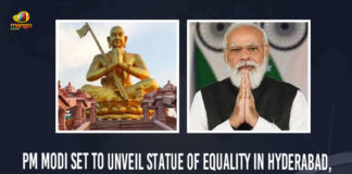 PM Modi Set To Unveil Statue Of Equality In Hyderabad Schedule Of Visit In Details Here, PM Modi Set To Unveil Statue Of Equality In Hyderabad, Prime Minister of India Narendra Modi, PM Modi, Narendra Modi, Prime Minister of India, CM KCR Visits Muchintal To Participate In Ramanujacharya Millennial Celebrations, CM KCR Visits Muchintal, Ramanujacharya Millennial Celebrations, Telangana, Telangana CM KCR, Telangana CM KCR To Participate In Ramanujacharya Millennial Celebrations, Ramanujacharya Millennial Celebrations In Telangana, Ramanujacharya Millennial Celebrations In Muchintal, Prime Minister of India is set to inaugurate Statue of Equality in Hyderabad on the 5th of February, Statue Of Equality Inauguration Event, Statue Of Equality Inauguration Event Latest News, Statue Of Equality Inauguration Event Latest Updates, Statue Of Equality Inauguration Event Live Updates, 216 feet tall statue of 11th-century reformer and Vaishnavite saint Ramanujacharyulu, Statue Of Equality, Mango News, Statue Of Equality Inauguration Event In Telangana, Statue Of Equality Inauguration Event In Shamshabad, Statue of Equality is located in a 45-acre complex at Shamshabad, 45-acre complex, 216 feet tall statue, 216 feet tall statue of Vaishnavite saint Ramanujacharyulu, Vaishnavite saint Ramanujacharyulu, 216 feet tall statue would be a major highlight of Hyderabad,