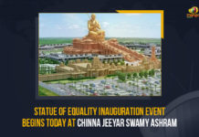Statue Of Equality Inauguration Event Begins Today At Chinna Jeeyar Swamy Ashram, Statue Of Equality Inauguration Event Begins Today, Statue Of Equality Inauguration Event At Chinna Jeeyar Swamy Ashram, Chinna Jeeyar Swamy Ashram, Statue Of Equality Inauguration Event, Statue Of Equality Inauguration Event Latest News, Statue Of Equality Inauguration Event Latest Updates, Statue Of Equality Inauguration Event Live Updates, 216 feet tall statue of 11th-century reformer and Vaishnavite saint Ramanujacharyulu, Statue Of Equality, Mango News, Statue Of Equality Inauguration Event In Telangana, Statue Of Equality Inauguration Event In Shamshabad, Statue of Equality is located in a 45-acre complex at Shamshabad, 45-acre complex, 216 feet tall statue, 216 feet tall statue of Vaishnavite saint Ramanujacharyulu, Vaishnavite saint Ramanujacharyulu, Equality Inauguration Event Begins Today At Chinna Jeeyar Swamy Ashram, 216 feet tall statue Of Equality Inauguration Event Begins Today At Chinna Jeeyar Swamy Ashram, 216 feet tall statue Of Equalit In Telangana, Statue Of Equality Inauguration at Shamshabad, 216 feet statue In Hyderabad,