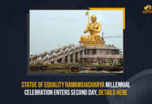 Statue Of Equality Ramanujacharya Millennial Celebration Enters Second Day, Details Here Statue Of Equality Ramanujacharya Millennial Celebration Enters Second Day Details Here, Statue Of Equality Ramanujacharya Millennial Celebration Enters Second Day, Statue Of Equality Ramanujacharya Millennial Celebrations, Statue Of Equality Inauguration Event, Statue Of Equality Inauguration Event Latest News, Statue Of Equality Inauguration Event Latest Updates, Statue Of Equality Inauguration Event Live Updates, 216 feet tall statue of 11th-century reformer and Vaishnavite saint Ramanujacharyulu, Statue Of Equality, Mango News, Statue Of Equality Inauguration Event In Telangana, Statue Of Equality Inauguration Event In Shamshabad, Statue of Equality is located in a 45-acre complex at Shamshabad, 45-acre complex, 216 feet tall statue, 216 feet tall statue of Vaishnavite saint Ramanujacharyulu, Vaishnavite saint Ramanujacharyulu, 216 feet tall statue would be a major highlight of Hyderabad, Statue Of Equality Millennial Celebrations, Statue Of Equality Millennial Celebrations Enters Second Day, Statue Of Equality Millennial Celebrations Enters Second Day Details Here, Ramanujacharya Millennial Celebration Enters Second Day Details Here, Ramanujacharya Millennial Celebration, Statue Of Equality Inauguration EventAt Chinna Jeeyar Swamy Ashram, Statue Of Equality Inauguration Event Celebrations Enters Second Day, Statue Of Equality Inauguration Event At Chinna Jeeyar Swamy Ashram, Chinna Jeeyar Swamy Ashram,