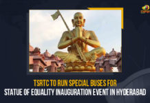 TSRTC To Run Special Buses For Statue Of Equality Inauguration Event In Hyderabad, TSRTC To Run Special Buses For Statue Of Equality Inauguration Event, Statue Of Equality Inauguration Event, Statue Of Equality Inauguration Event Latest News, Statue Of Equality Inauguration Event Latest Updates, Statue Of Equality Inauguration Event Live Updates, Free bus services For Statue Of Equality Inauguration Event, Statue Of Equality Inauguration Event In Hyderabad, Telangana State Road Transport Corporation, 216 feet tall statue of 11th-century reformer and Vaishnavite saint Ramanujacharyulu, Statue Of Equality, Mango News, Statue Of Equality Inauguration Event In Telangana, Statue Of Equality Inauguration Event In Shamshabad, Statue of Equality is located in a 45-acre complex at Shamshabad, 45-acre complex, 216 feet tall statue, 216 feet tall statue of Vaishnavite saint Ramanujacharyulu, Vaishnavite saint Ramanujacharyulu,