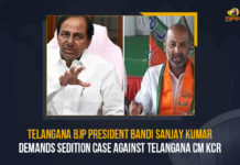 Telangana BJP President Bandi Sanjay Kumar Demands Sedition Case Against Telangana CM KCR, BJP President Bandi Sanjay Kumar Demands Sedition Case Against Telangana CM KCR, Sedition Case Against Telangana CM KCR, Telangana BJP President Bandi Sanjay Kumar, Sedition Case, sedition case against K Chandrashekar Rao, K Chandrashekar Rao, Chief Minister of Telangana, Bandi Sanjay Kumar, Bandi Sanjay Kumar Demands Sedition Case Against Telangana CM KCR, Telangana CM KCR, CM KCR, CM K Chandrashekar Rao, Mango News, Telangana, Telangana Latest News, Telangana Latest Updates, forked tongue attitude Of Telangana CM KCR, forked tongue attitude,
