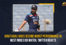 Virat Kohli,Virat Kohli Gives Second Worst Performance In West Indies ODI Match Twitter Reacts, Virat Kohli Gives Second Worst Performance In West Indies ODI Match, West Indies ODI Match, Virat Kohli Gives Second Worst Performance, Virat Kohli, Virat Kohli Second Worst Performance In West Indies ODI Match, Virat Kohli Worst Performance In West Indies ODI Match, ODI Match, One Day International, One Day International between West Indies and India, Cricket, Cricket Latest News, Cricket Latest Updates, Cricket Live Updates, ODI between West Indies and India, West Indies, India, Mango News,